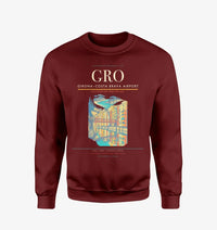 Thumbnail for Girona–Costa Brava Airport (GRO) design on wine red sweatshirt