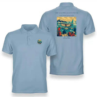 Thumbnail for VINTAGE G4349 - The Glacier Lagoon Touch - Double-Side Polo T-Shirt design on lightblue