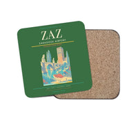 Thumbnail for Zaragoza Airport (ZAZ) design on green 1 piece coaster