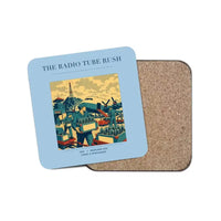 Thumbnail for The Radio Tube Rush - Designed Coasters design on light blue 1-piece