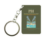 Thumbnail for Palm Beach International Airport (PBI) design on green army key chain