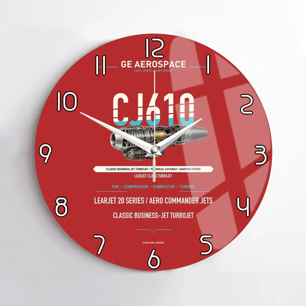 CJ610 design on red no frame wall clock