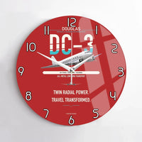 Thumbnail for Douglas DC-3 design on red no frame wall clock