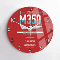 Thumbnail for Piper M350 design on red no frame wall clock