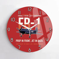 Thumbnail for FR-1 Fireball Prop in Front Jet in Back design on red no frame wall clock