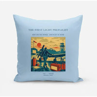 Thumbnail for VINTAGE G4180 - The First Light Preflight - Designed Pillows design on lightblue