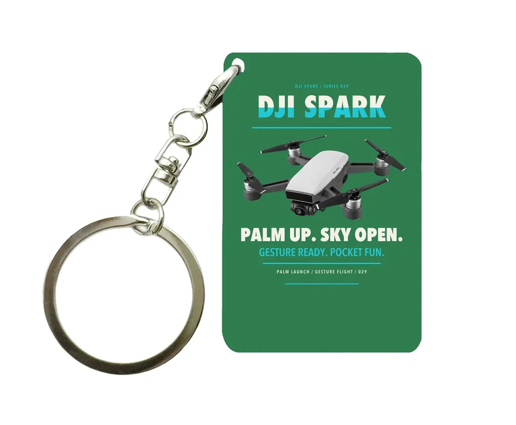 DJI Spark Key Chain design on green key chain