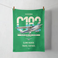 Thumbnail for Cessna 182 Skylane design on green towel