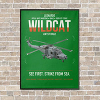 Thumbnail for Leonardo AW159 Wildcat HMA2 vertical canvas print - framed - green background