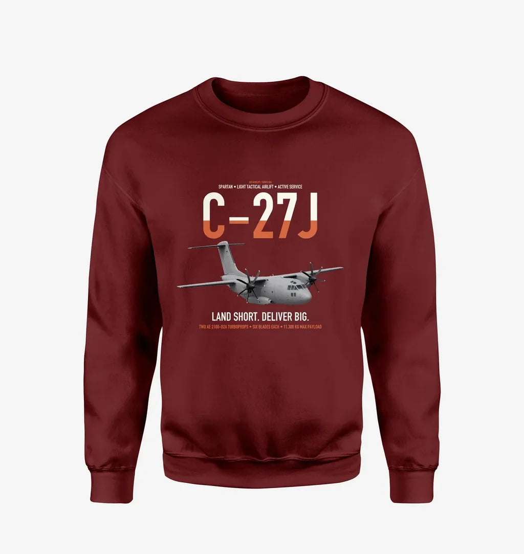 C-27J Spartan design on wine red sweatshirt