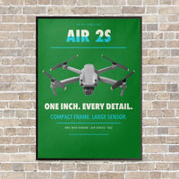 Thumbnail for DJI Air 2S vertical canvas print - framed - green background
