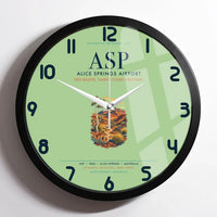 Thumbnail for Alice Springs Airport (ASP) design on light green framed wall clock