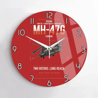 Thumbnail for Boeing MH-47G Chinook design on red no frame wall clock