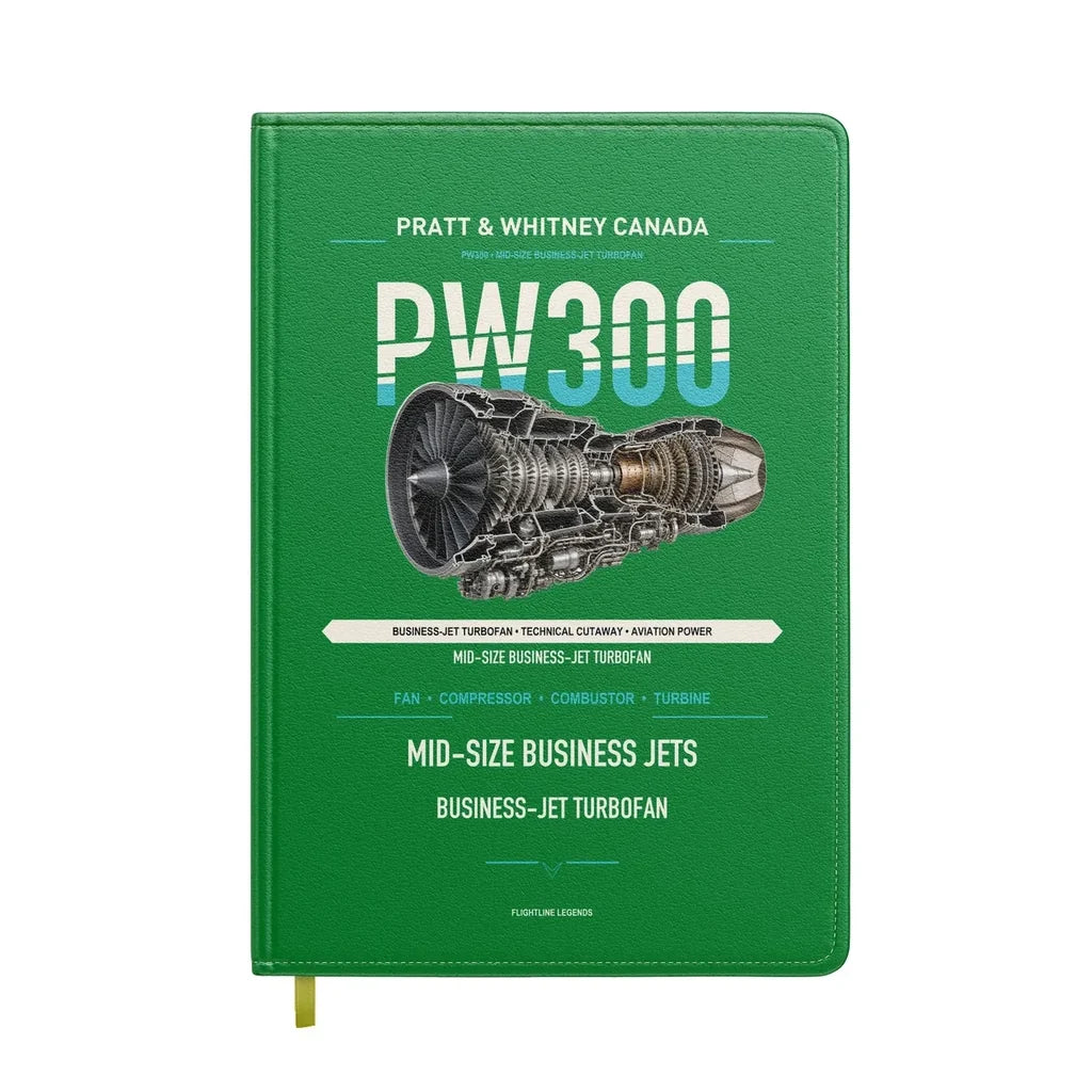 PW300 design on green notebook