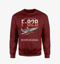 Thumbnail for F-82B Twin Mustang design on wine red sweatshirt