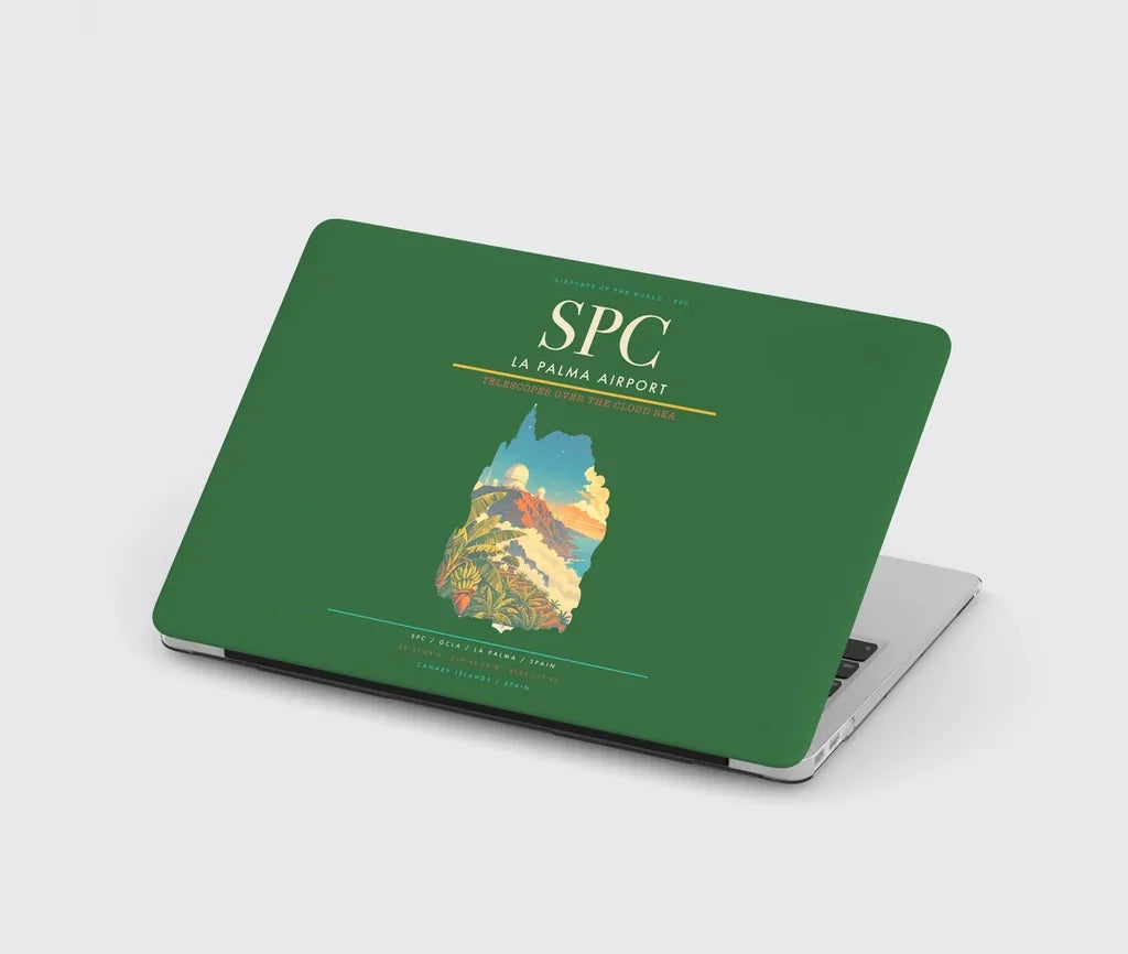 La Palma Airport (SPC) design on green MacBook case
