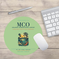 Thumbnail for Orlando International Airport (MCO) design on light green round mouse pad