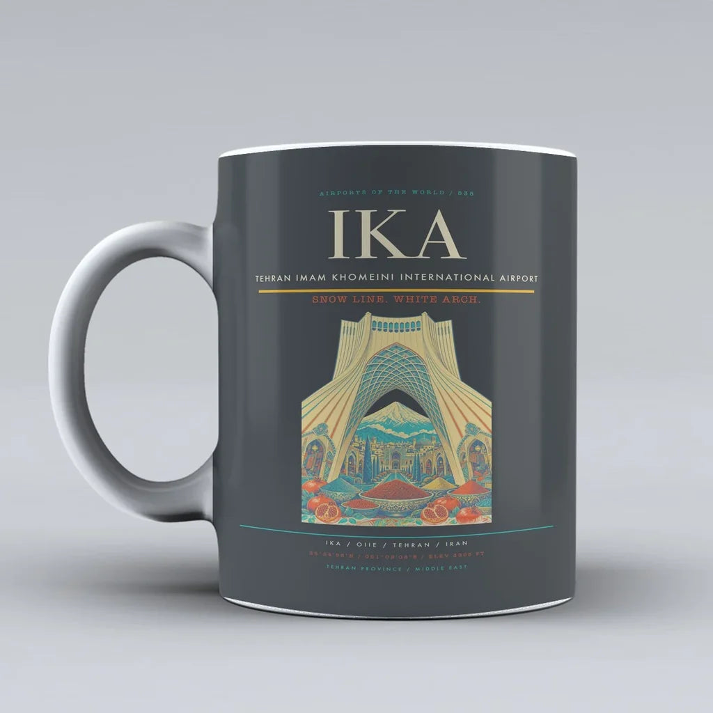 Imam Khomeini International Airport IKA Mug design on gray tehran