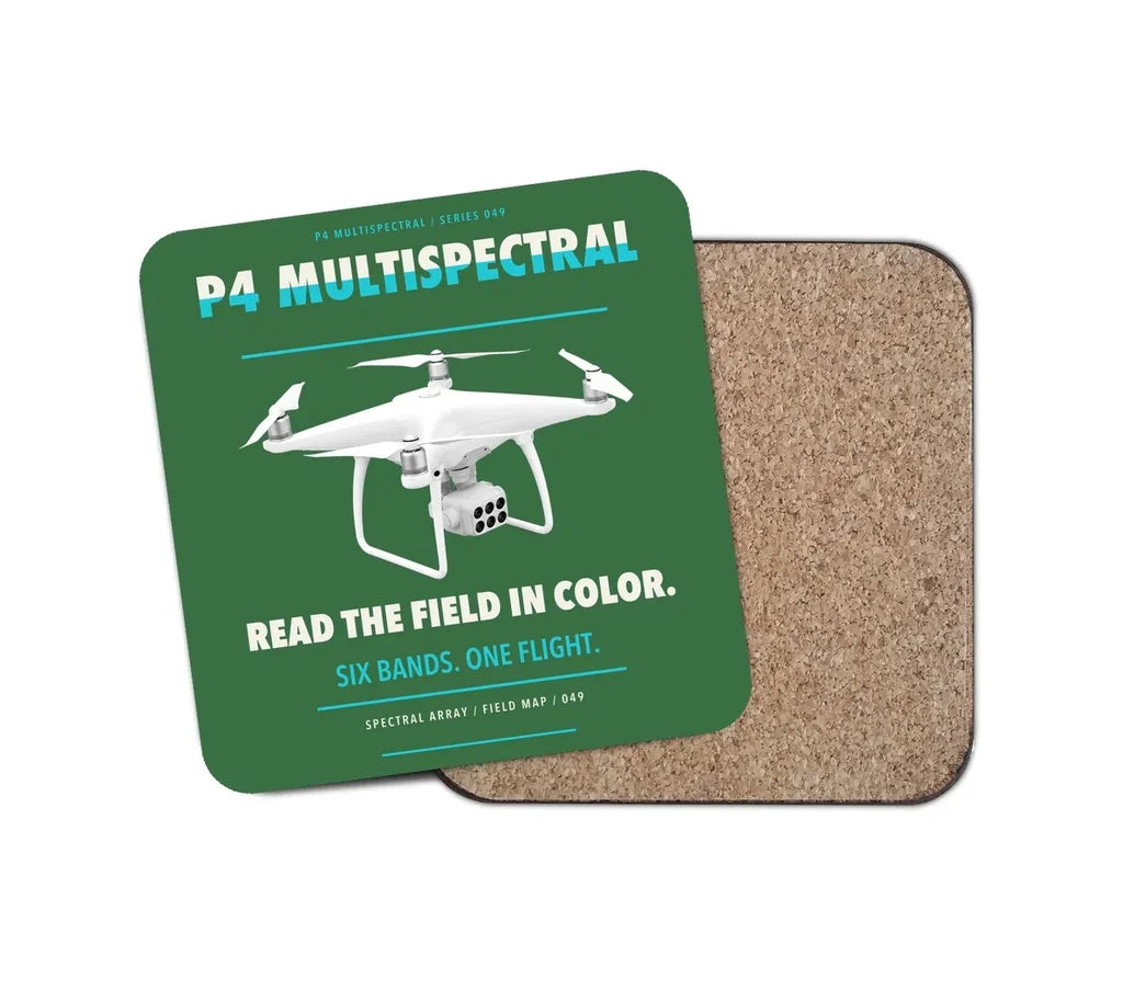 DJI P4 Multispectral design on green 1 piece coaster