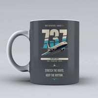 Thumbnail for Boeing 737-400 Classic double-side print on gray ceramic mug