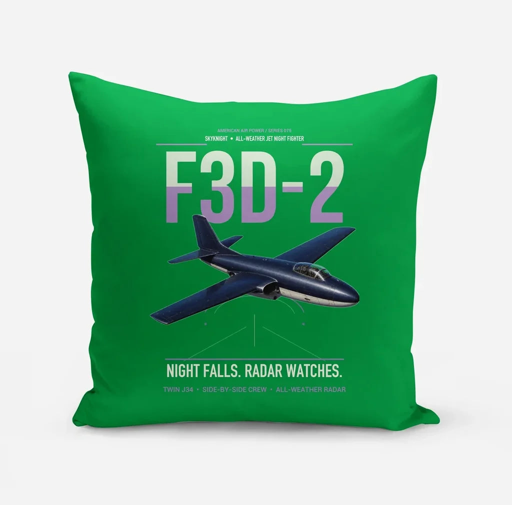 F3D-2 Skyknight design on green pillow
