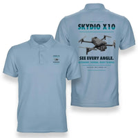 Thumbnail for Skydio X10 design on light blue polo