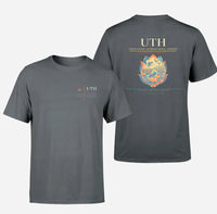 Thumbnail for Udon Thani International Airport (UTH) design printed on gray double-side t-shirt