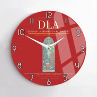 Thumbnail for Douala International Airport (DLA) design on red no frame wall clock