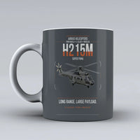 Thumbnail for Airbus H215M design on gray ceramic mug, double-side print