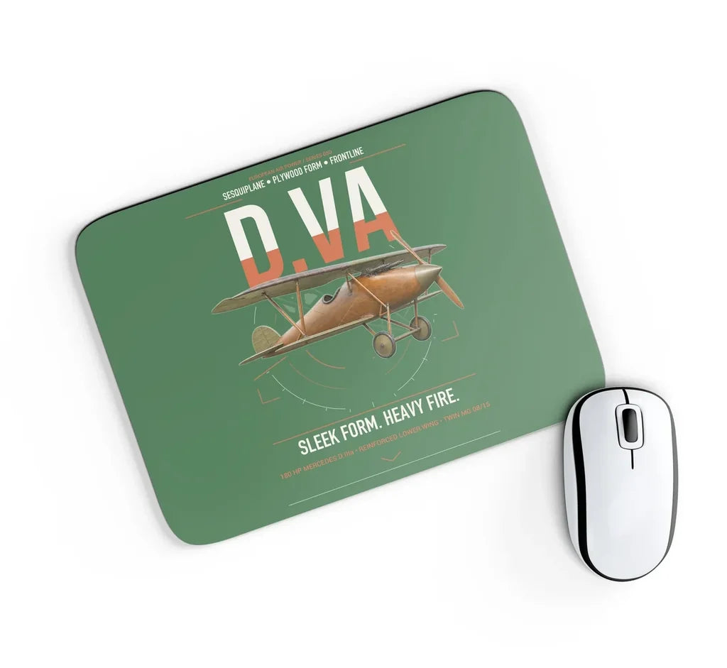 Albatros D.Va design on green rectangle mouse pad