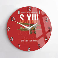 Thumbnail for SPAD S.XIII C.1 design on red no frame wall clock