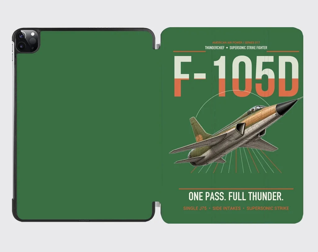 F-105D Thunderchief design on green ipad tablet case