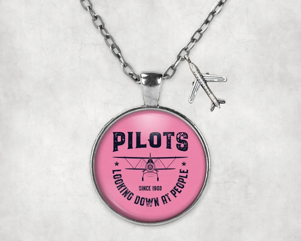 Pilots Looking Down at People Necklace - view 8