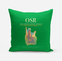 Thumbnail for Leoš Janáček Airport Ostrava (OSR) design on green pillow