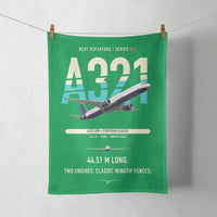 Thumbnail for Airbus A321 design on green towel