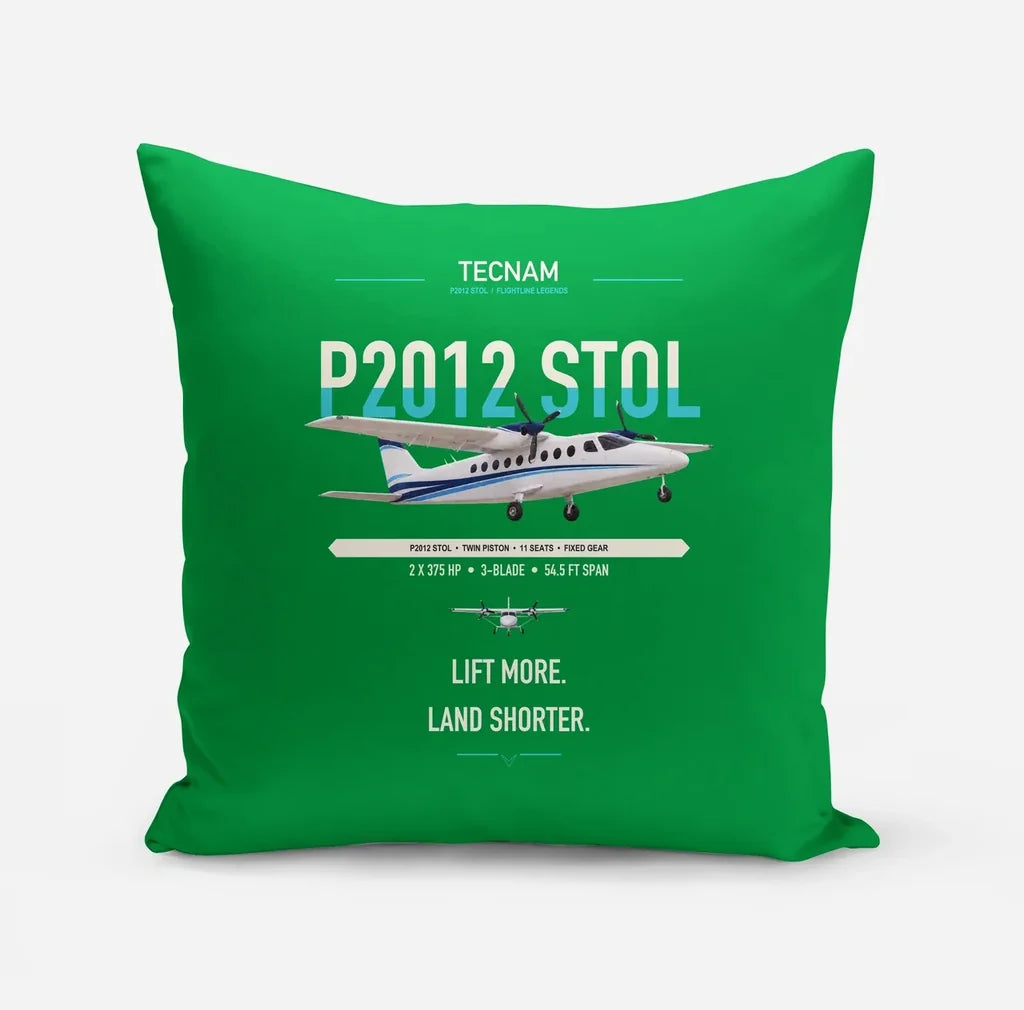 Tecnam P2012 STOL design on green pillow