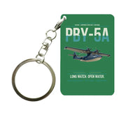 Thumbnail for PBY-5A Catalina design on green designed key chain, double-side print