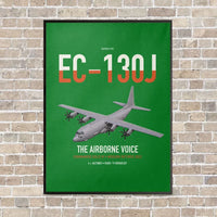 Thumbnail for EC-130J Commando Solo III vertical canvas print - framed - green background