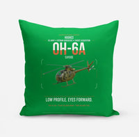 Thumbnail for Hughes OH-6A Cayuse design on green pillow