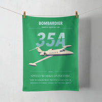Thumbnail for Bombardier Learjet 35A design on green towel