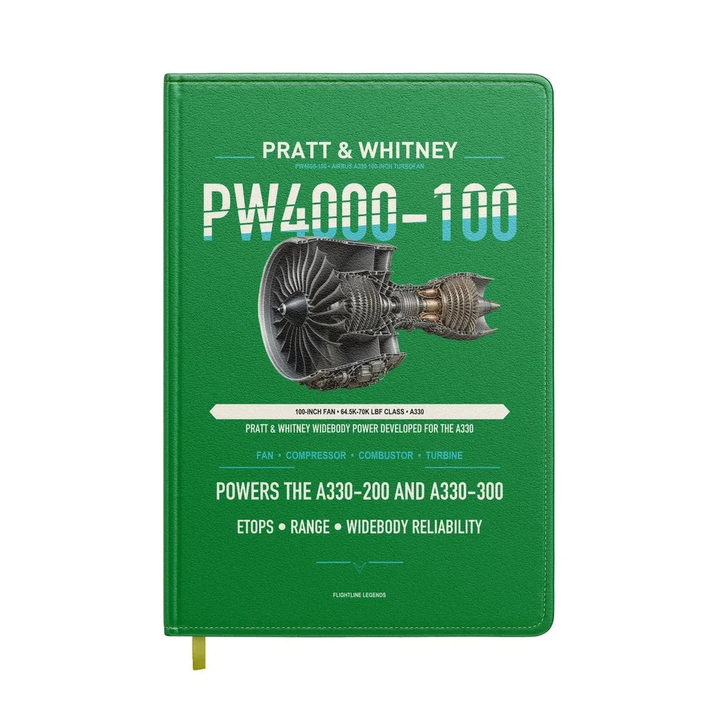 PW4000-100 design on green notebook