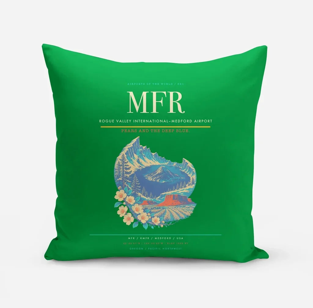 Rogue Valley International–Medford Airport (MFR) design on green pillow