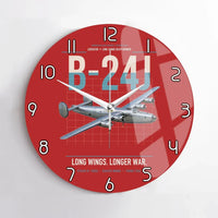 Thumbnail for B-24J Liberator design on red no frame wall clock