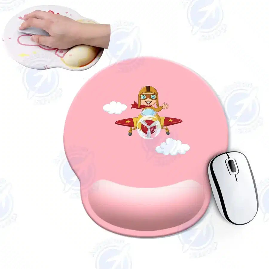 Cartoon Little Boy Operating Plane Mouse Pad - view 8