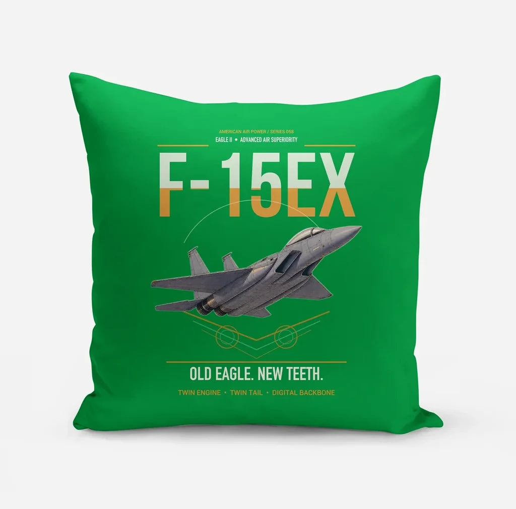 F-15EX Eagle II design on green pillow