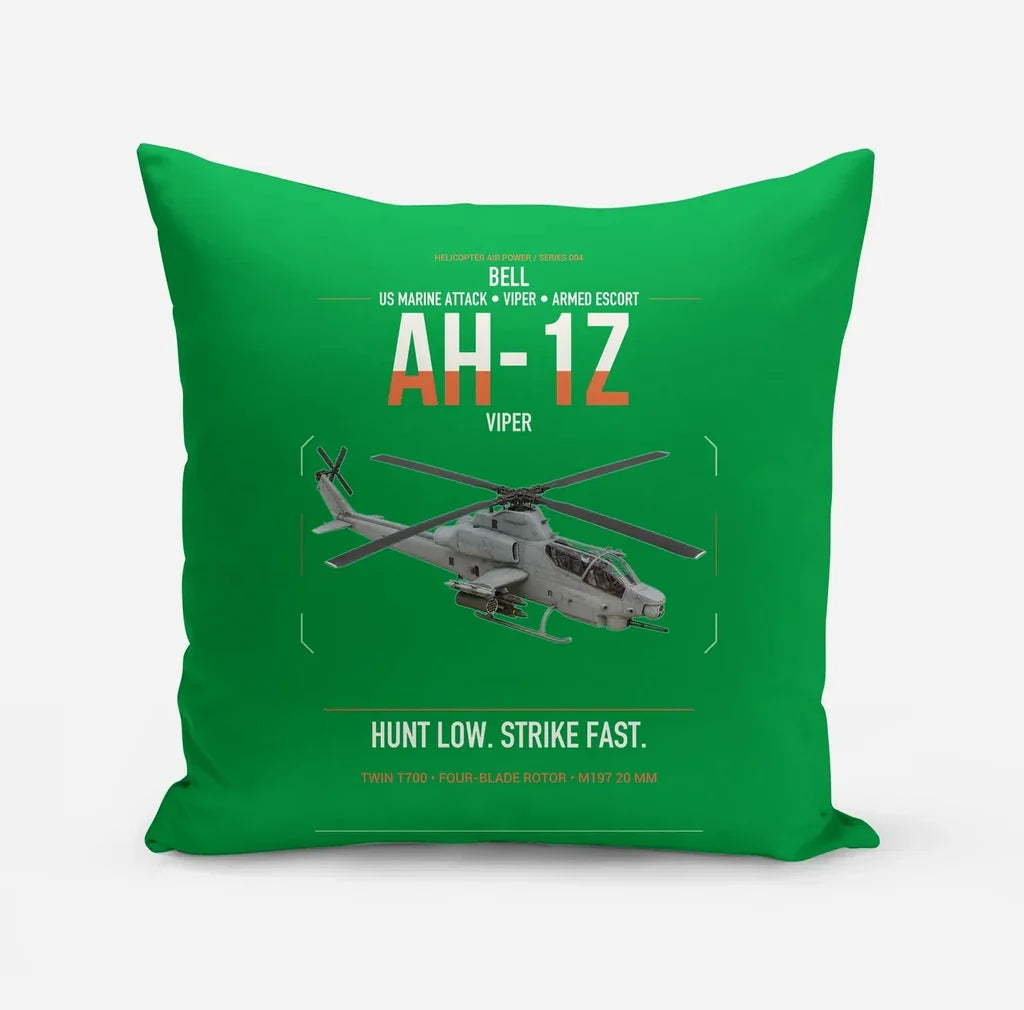 Bell AH-1Z Viper design on green pillow