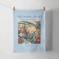 Thumbnail for VINTAGE G4217 - The Dining Aloft - Designed Towels design on lightblue