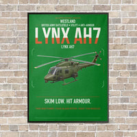 Thumbnail for Westland Lynx AH7 vertical canvas print - framed - green background
