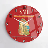 Thumbnail for Samos International Airport (SMI) design on red no frame wall clock
