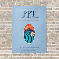 Thumbnail for Tahiti Faa'a Airport PPT vertical canvas print - no frame - light blue background
